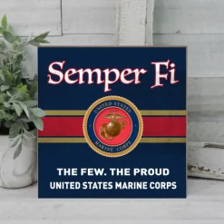 USMC The Few The Proud 10 x 10 inch Wood Sign - Made In The USA