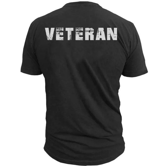 USMC T-Shirt - Veteran Flag Men's Marine T-Shirt