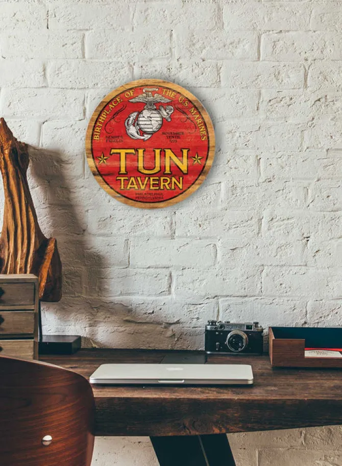 USMC Tun Tavern Color 20 inch Round Sign