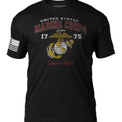 USMC 'Vintage Eagle, Globe & Anchor' 7.62 Design Men's T-Shirt Black