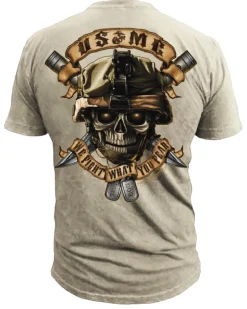 USMC We Fight What You Fear Men's T-Shirt Tan