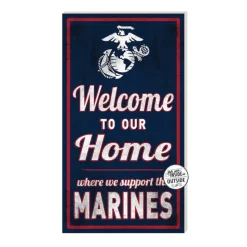 USMC Welcome To Our Home 11 x 20 inch PVC Sign- Made In The USA