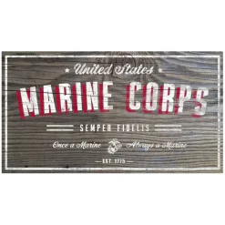USMC Woodgrain USA 11 x 20 inch Sign