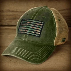 USMC Woodland MARPAT Flag Vintage Trucker Hat