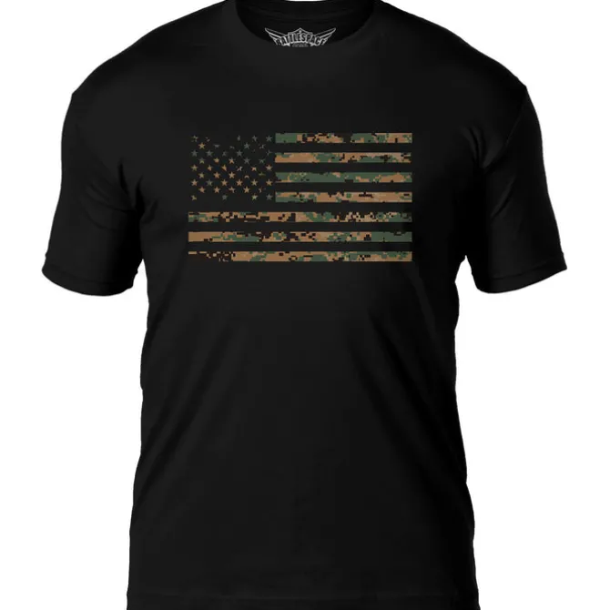 USMC Woodland MARPAT Flag 7.62 Design Battlespace Men's T-Shirt