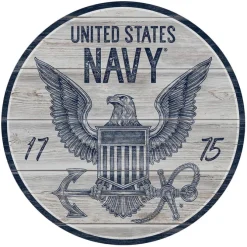 USN Eagle Pen 12 inch Round Sign