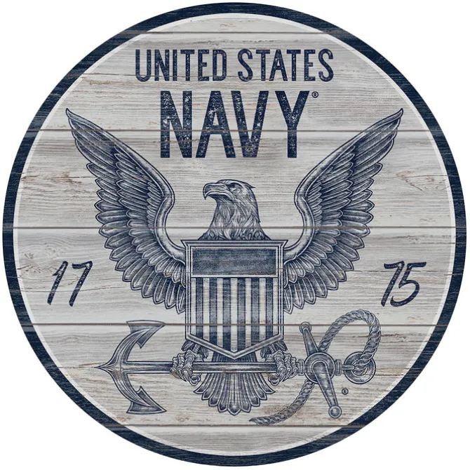 USN Eagle Pen 12 inch Round Sign