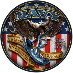 USN Fighting Eagle 12 inch Round Sign