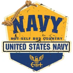 USN Not Self but Country Badge 20 x 20 inch Sign