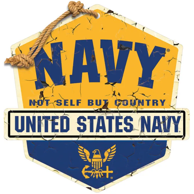 USN Not Self but Country Badge 20 x 20 inch Sign