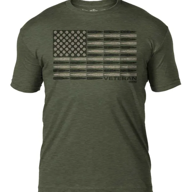 Veteran 'Bullet Flag' 7.62 Design Battlespace Men's T-Shirt