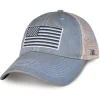 Women's US Flag Vintage Trucker Hat Light Blue