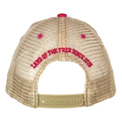 Women's US Flag Vintage Trucker Hat Pink