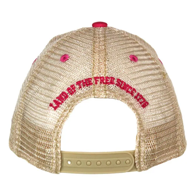 Women's US Flag Vintage Trucker Hat Pink